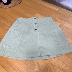 Corduroy Sea Foam Green High-Waisted Skirt | NWT